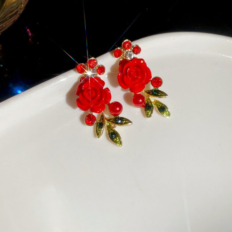 Floral Pearl Drop Earrings