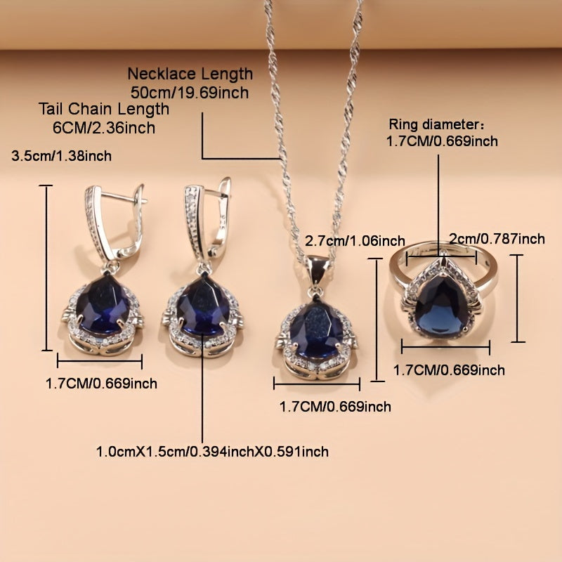 Elegant 5-Piece zirconia Jewelry Set