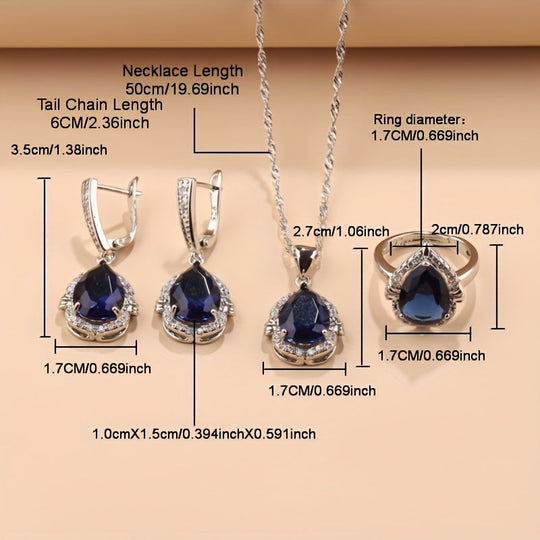Elegant 5-Piece zirconia Jewelry Set