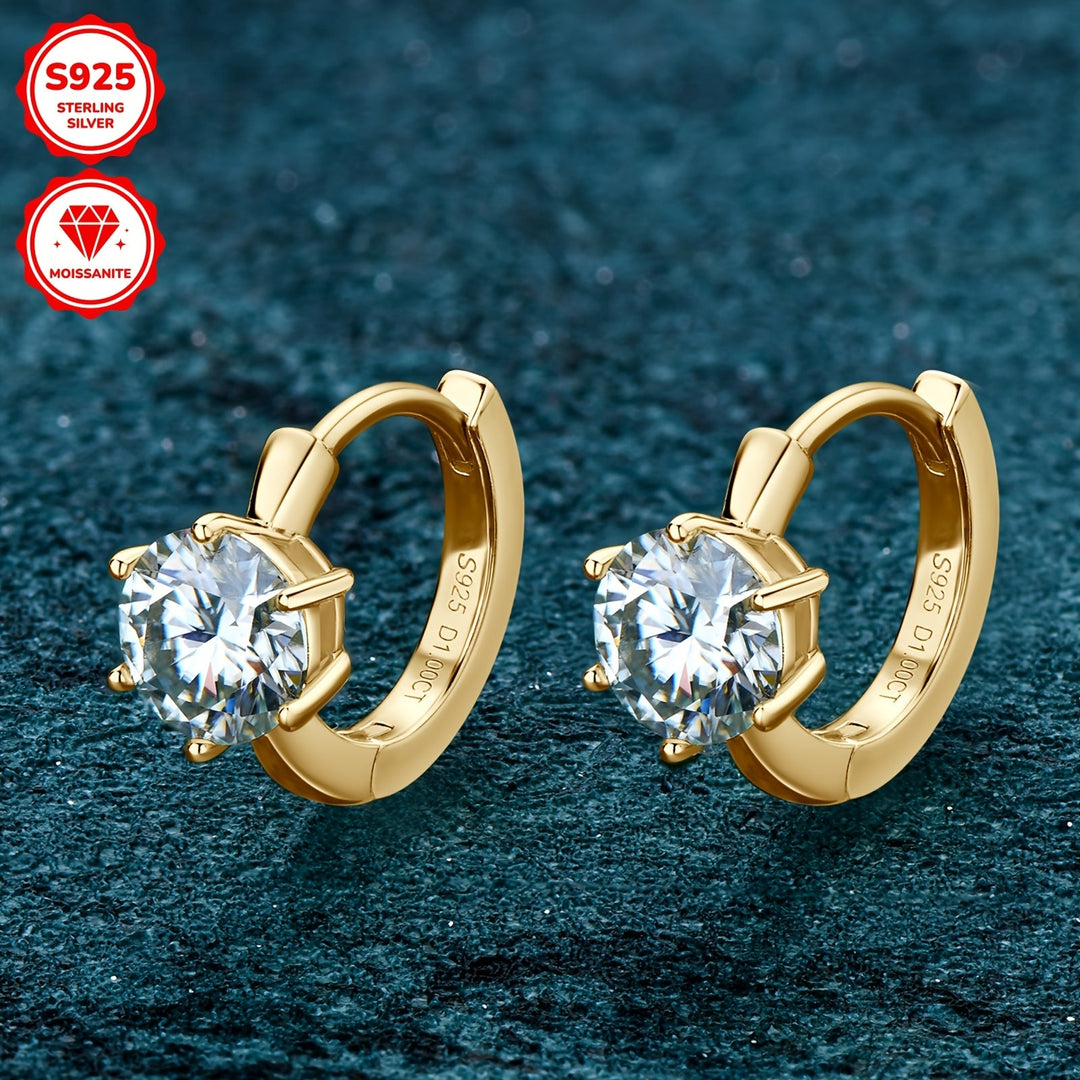 Round Moissanite Silver Earrings