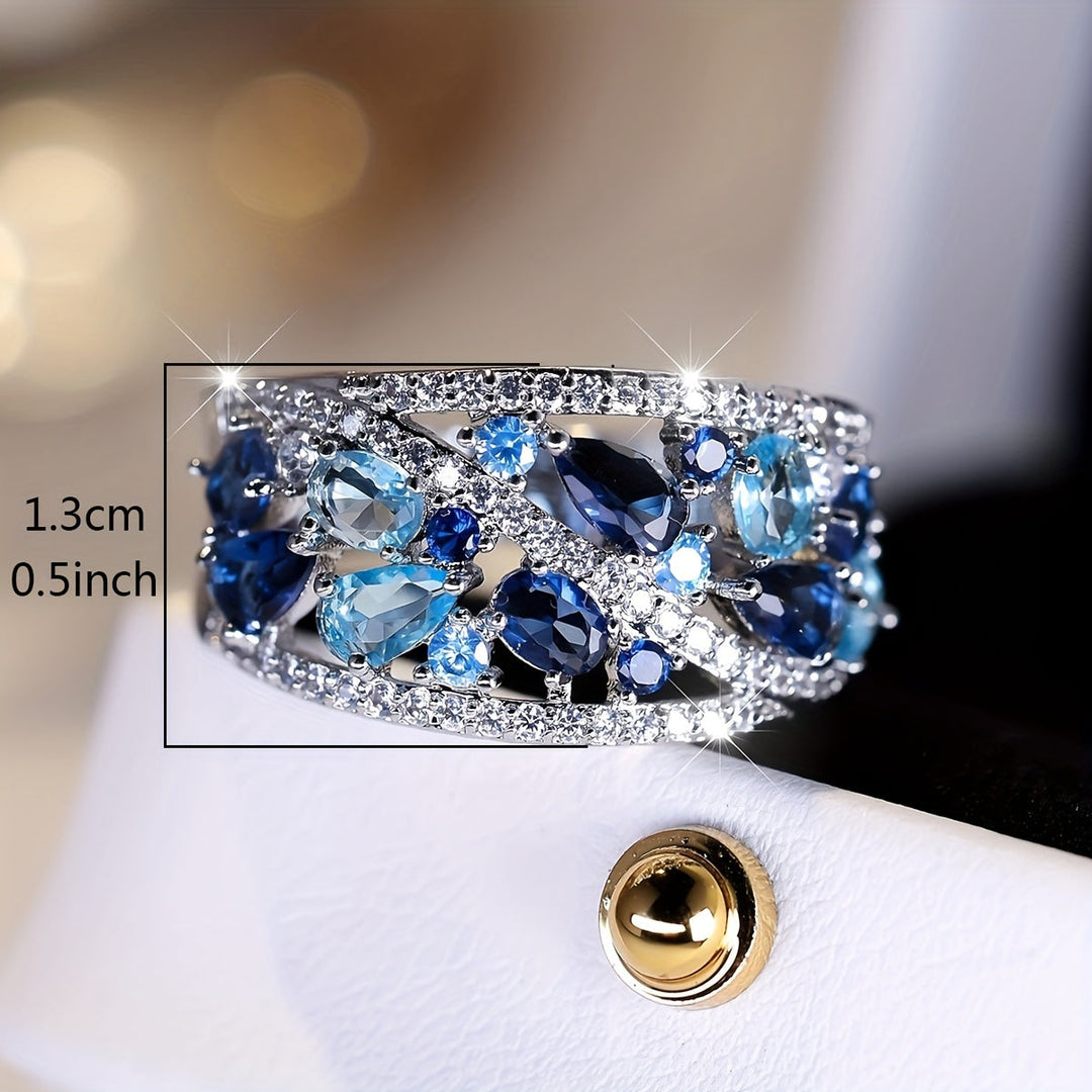 Vintage Blue Gemstone Promise Ring