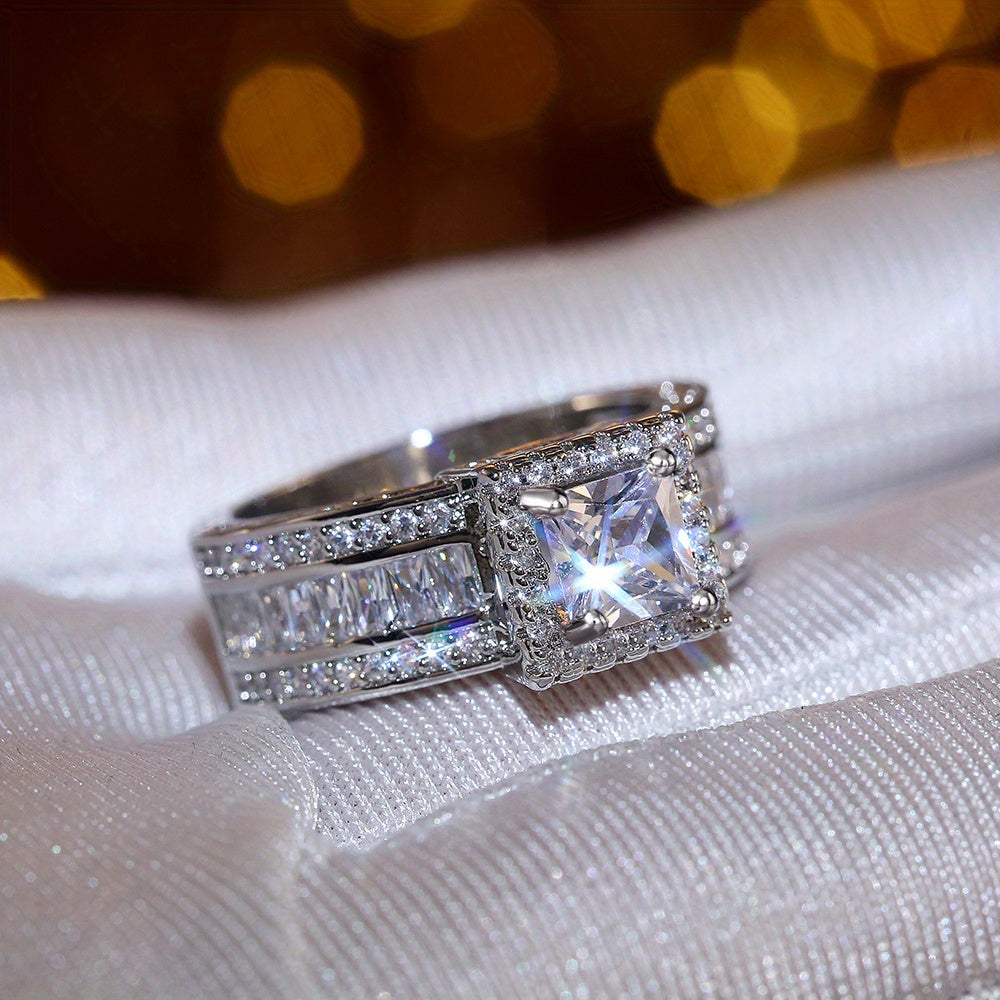 Versatile Square Cut Zirconia Ring