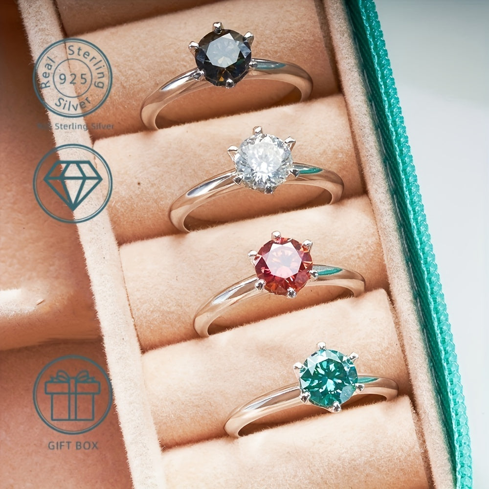 Authentic Moissanite Round Ring