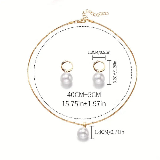 Golden Grace Pearl Jewelry Set