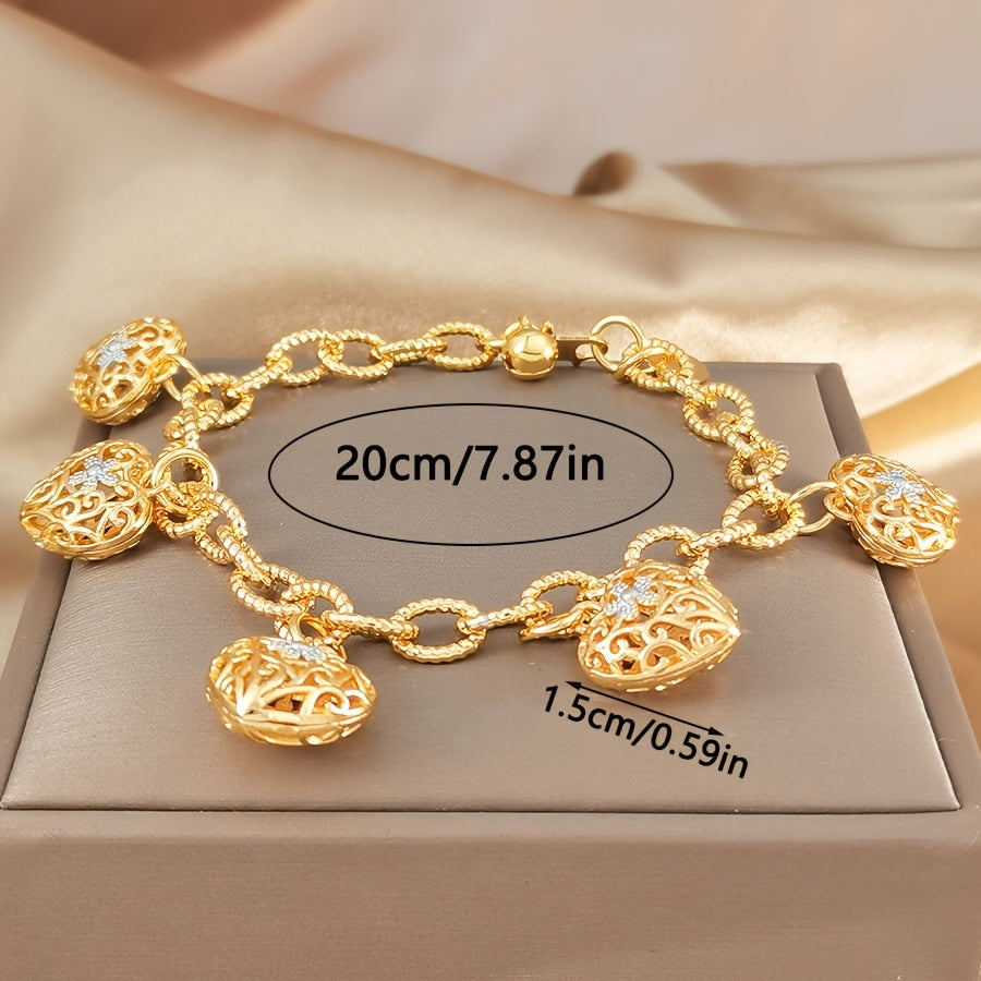 Elegant Two-Tone Heat Pendant Bracelet