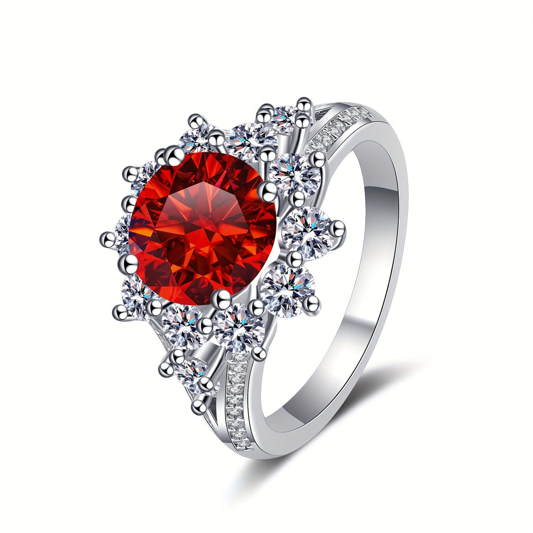 Elegant Moissanite Silver Ring