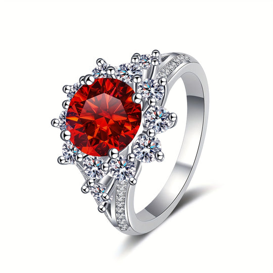 Elegant Moissanite Silver Ring