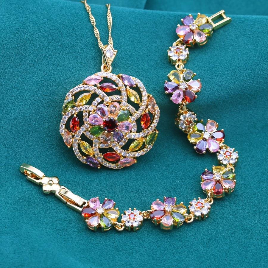 Bohemian Colorful Zirconia Jewelry Set
