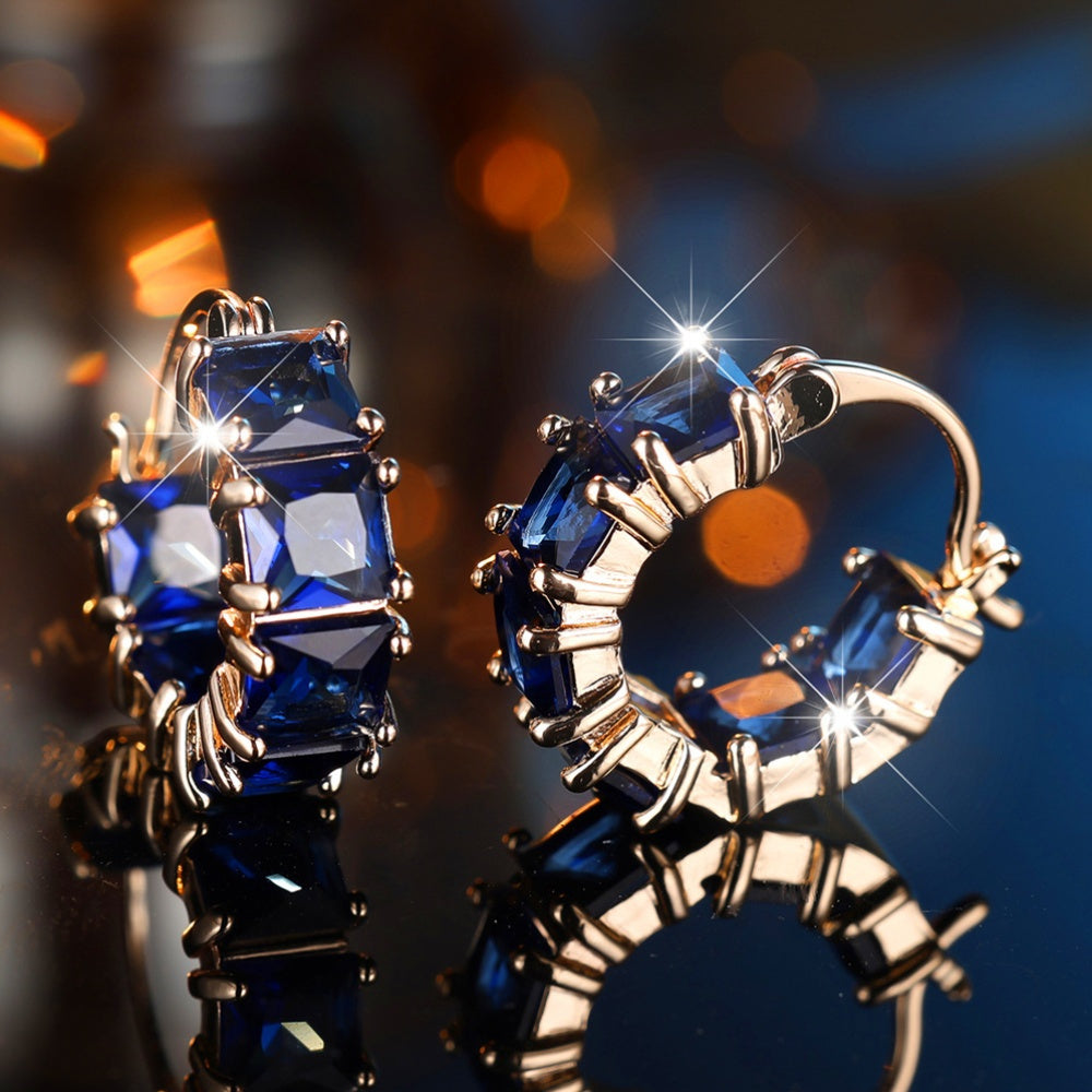 Vintage Zirconia Hoop Earrings