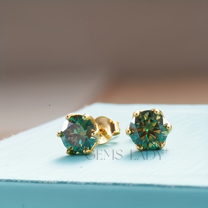 D Color Moissanite Stud Earrings