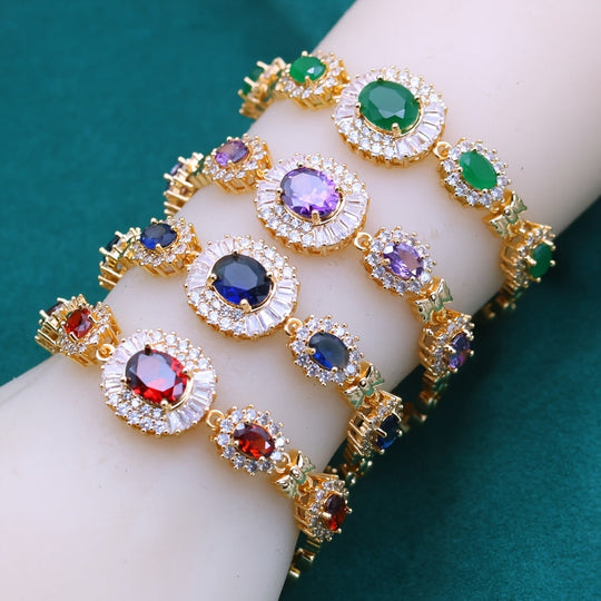 Retro Style Tennis Bracelet Cubic Zirconia