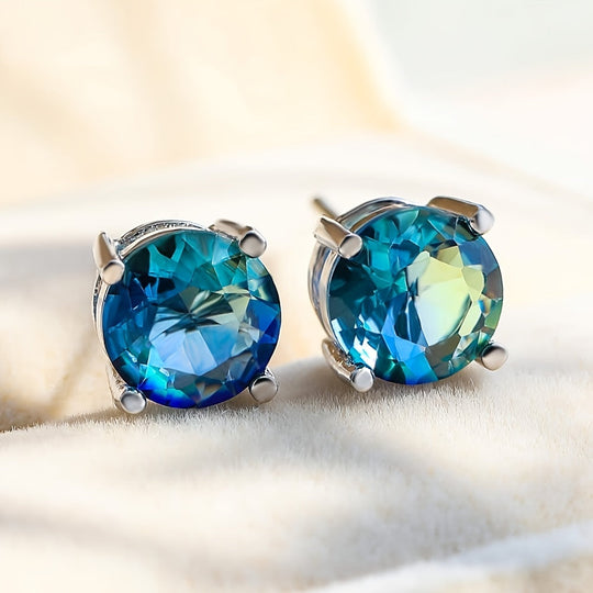 Boho Style Round Cubic Zirconia Earrings