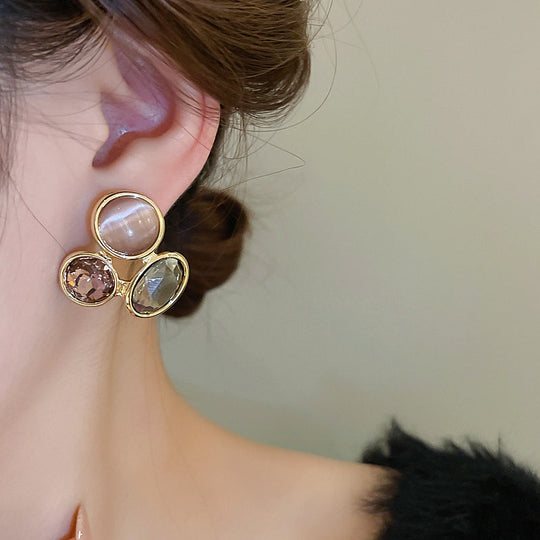 Vintage Style Oval Hollow Earrings