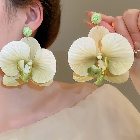 Fabric Flower Petal Earrings