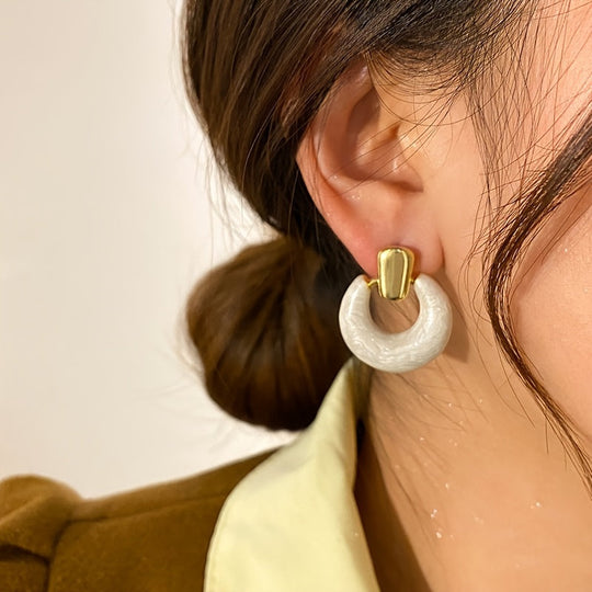 Drip Oil Circle Earrings