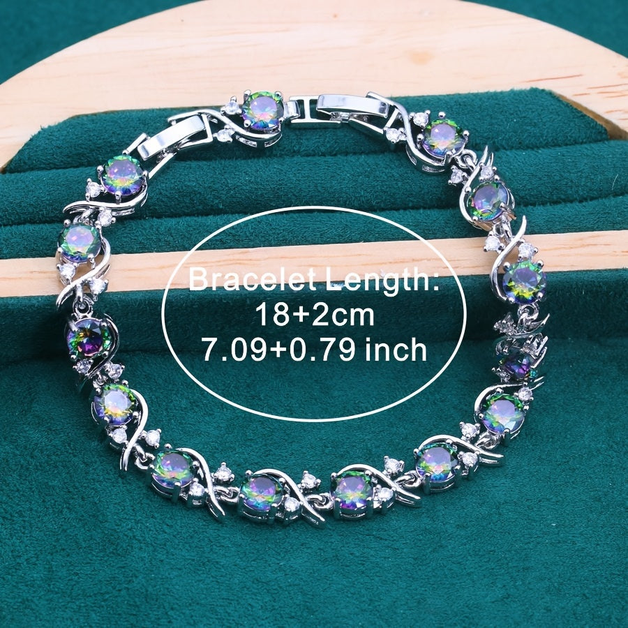 Heart-Shaped Synthetic Zirconia Jewelry Set