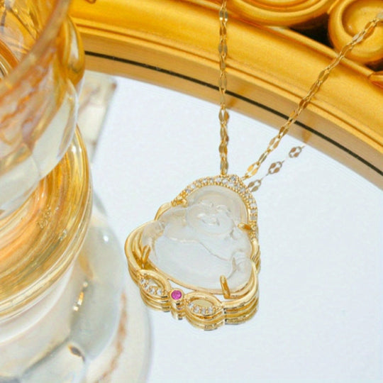 Colorful Jade Buddha Pendant Necklace