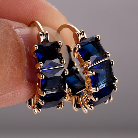 Vintage Zirconia Hoop Earrings