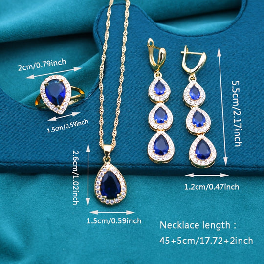 Elegant Vintage Water Drop Style Jewelry Set
