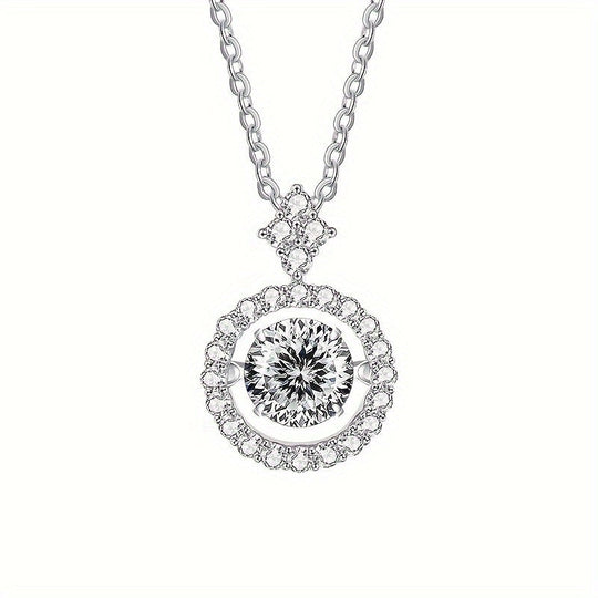 Silver Moissanite Pendant Necklace