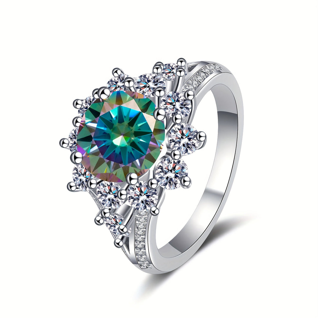 Elegant Moissanite Silver Ring