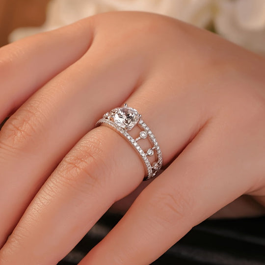 Trendy Moissanite Crown Ring