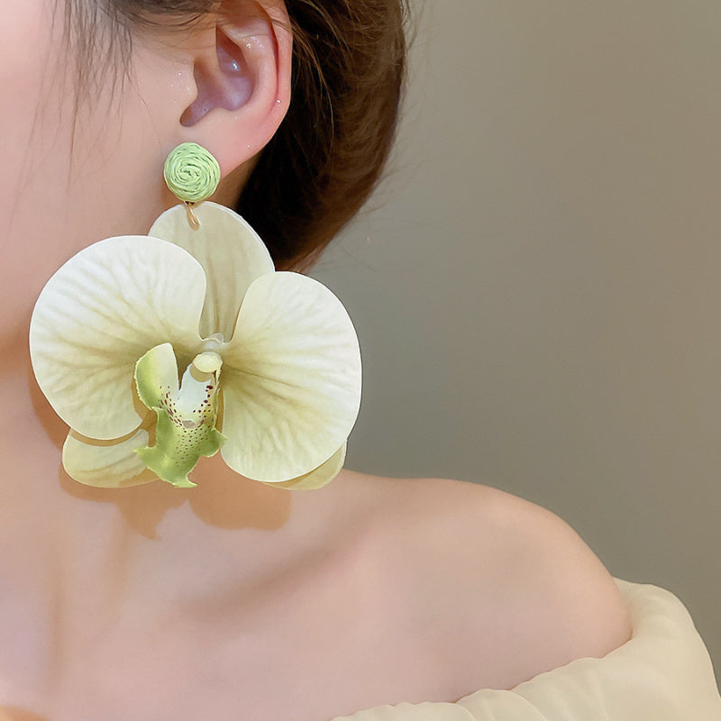 Fabric Flower Petal Earrings