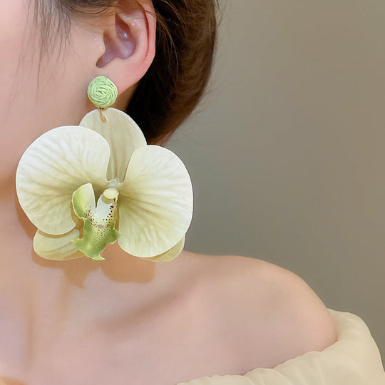 Fabric Flower Petal Earrings