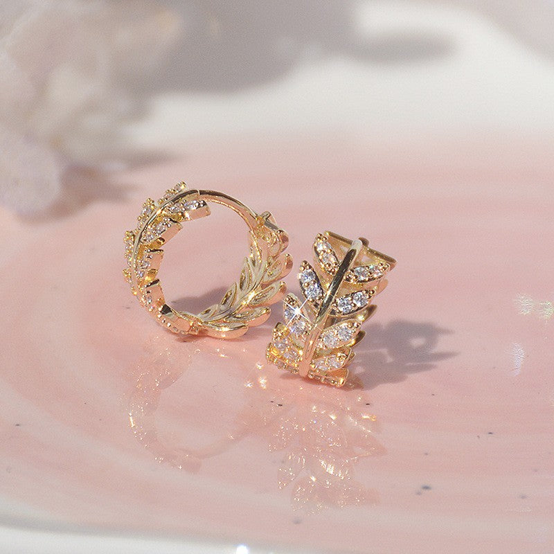 Exquisite Leaf Hoop Earrings