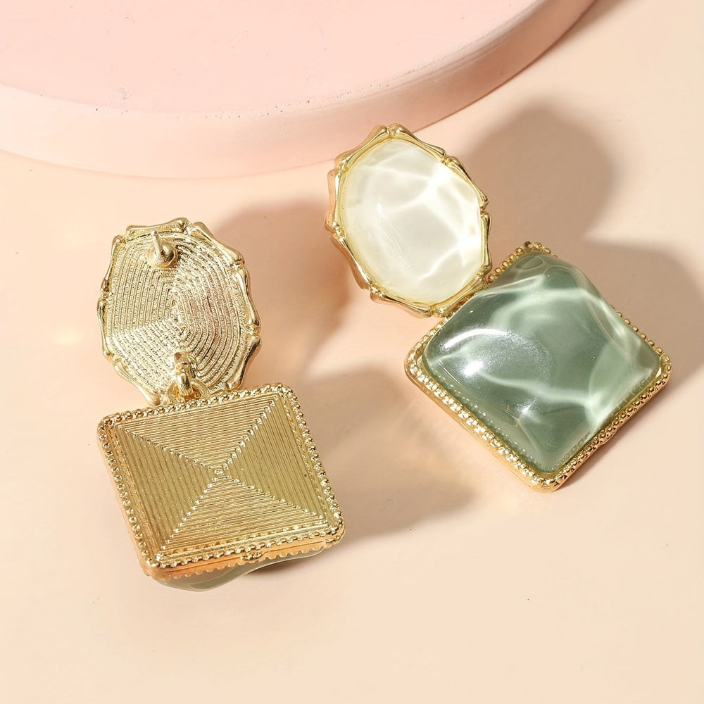 Shiny Geometric Shape Dangle Earrings