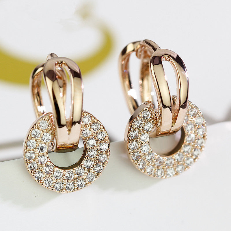 Round Synthetic Zirconia Earrings