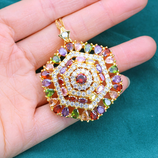 Elegant Pendant Necklace with Synthetic Cubic Zirconia