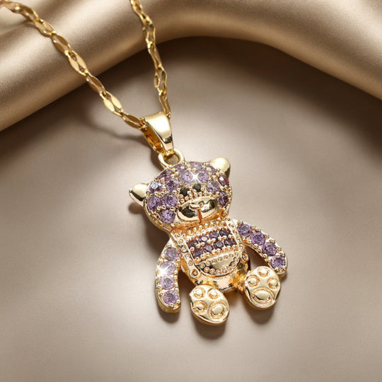 Teddy Bear Pendant Necklace