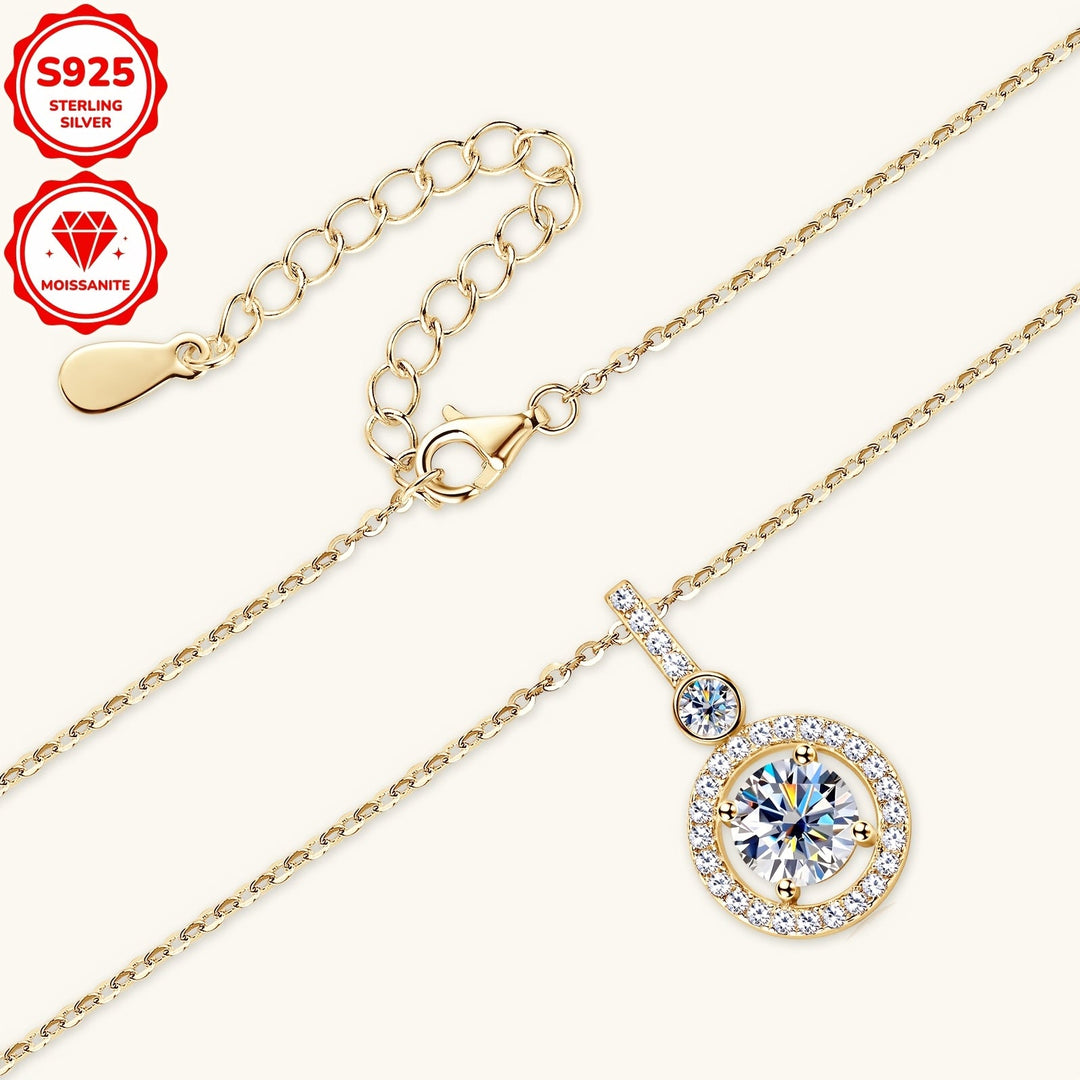 Single Strand Moissanite Pendant Necklace