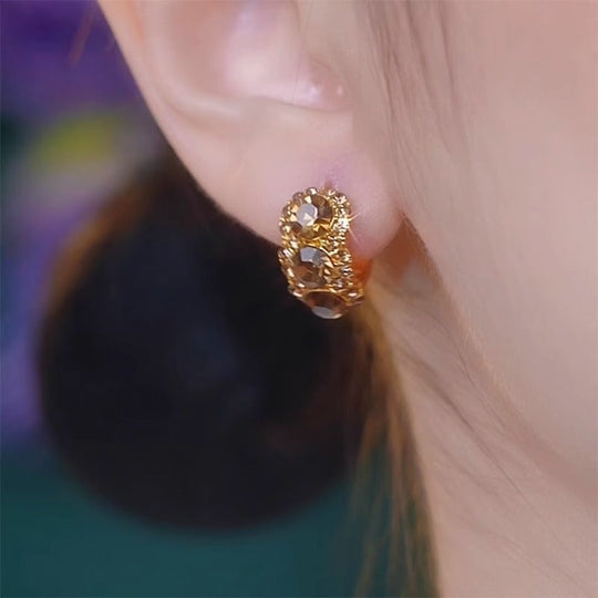 Elegant Rhinestone Hoop Earrings