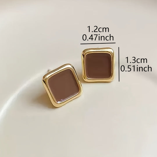 Vintage Elegant Small Square Earrings
