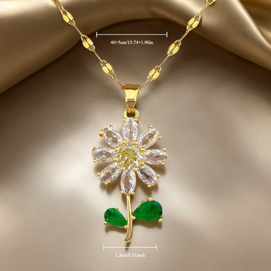 Sunflower Pendant Necklace