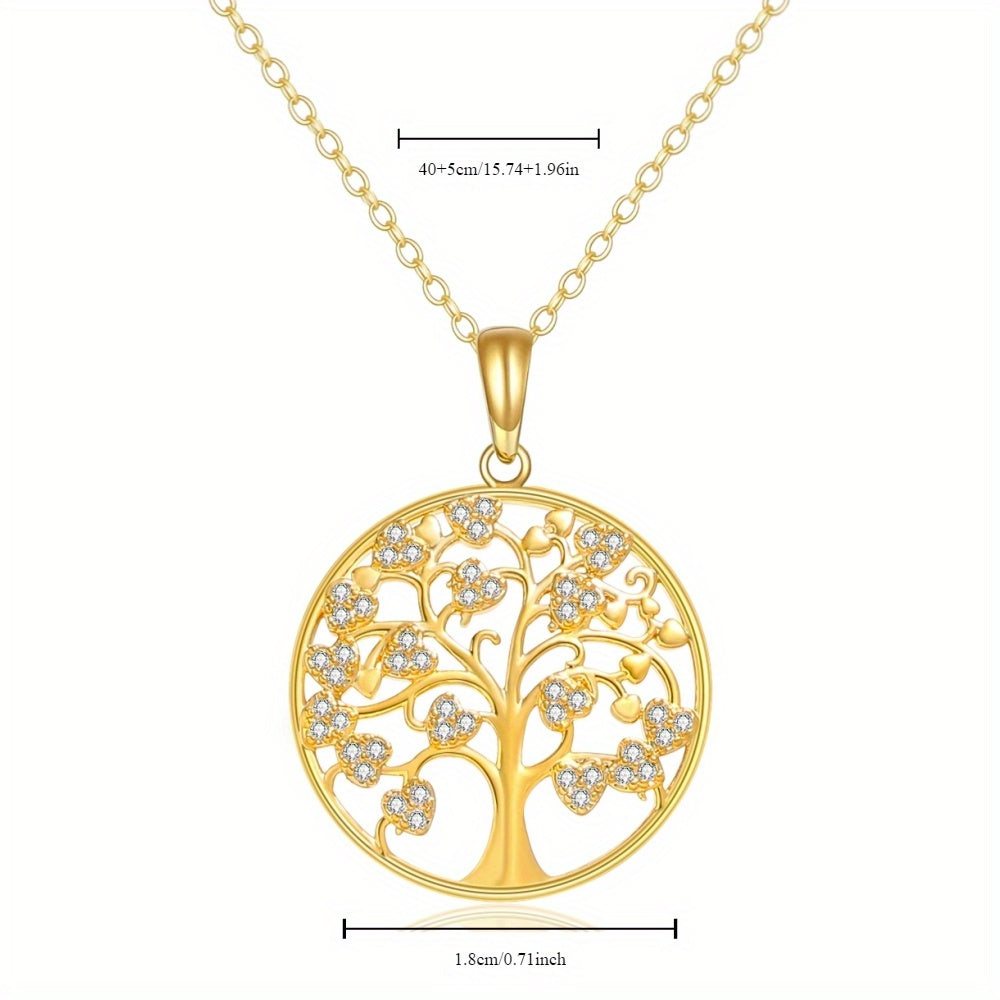 Tree of Life Pendant Necklace with Cubic Zirconia