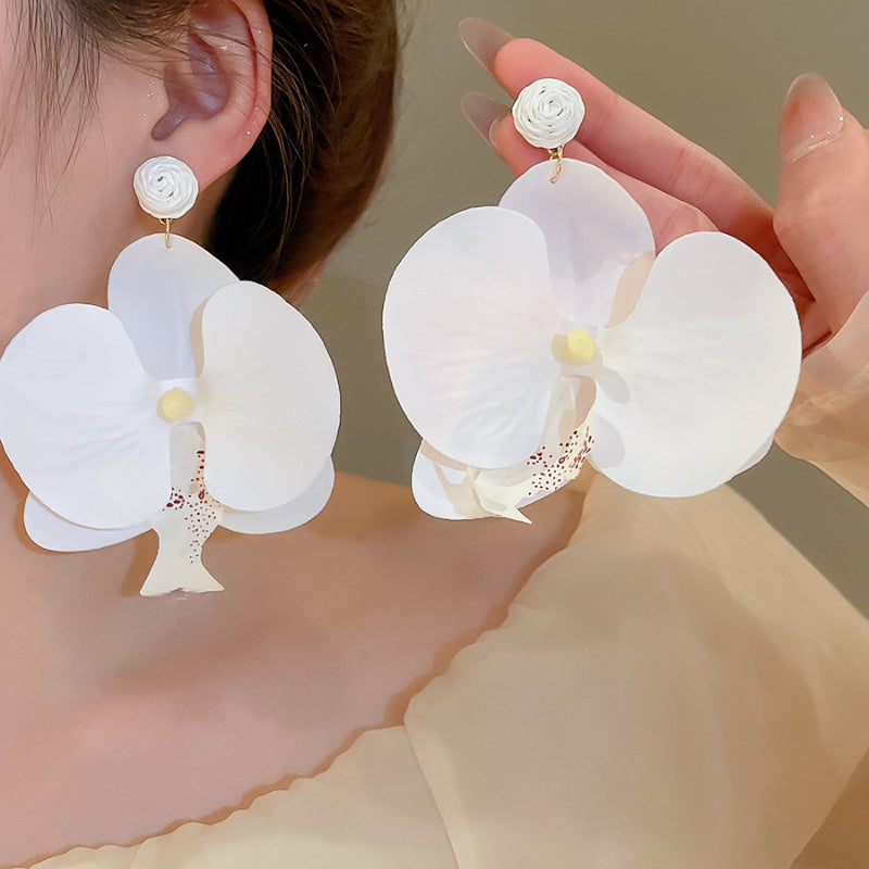 Fabric Flower Petal Earrings
