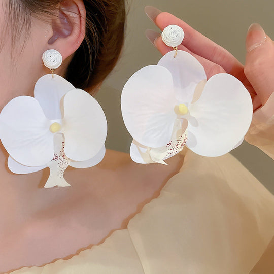 Fabric Flower Petal Earrings