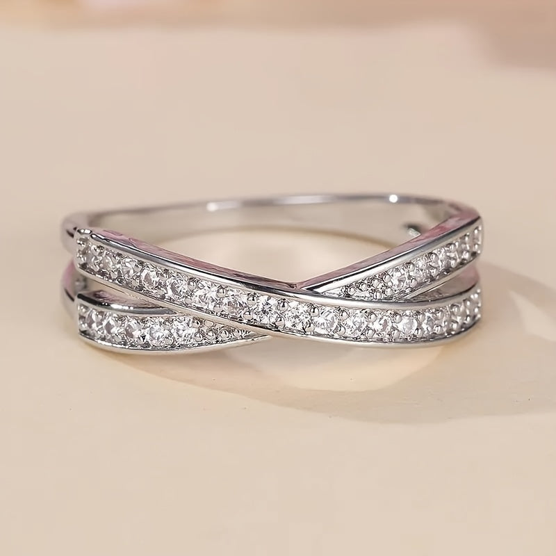Minimalist Trendy X Shape Promise Ring