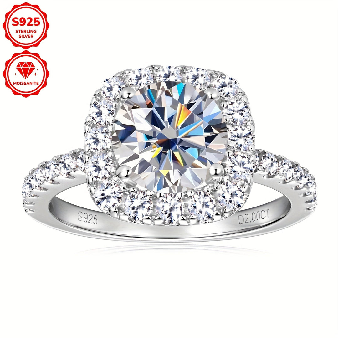 925 Silver Moissanite Engagement Ring