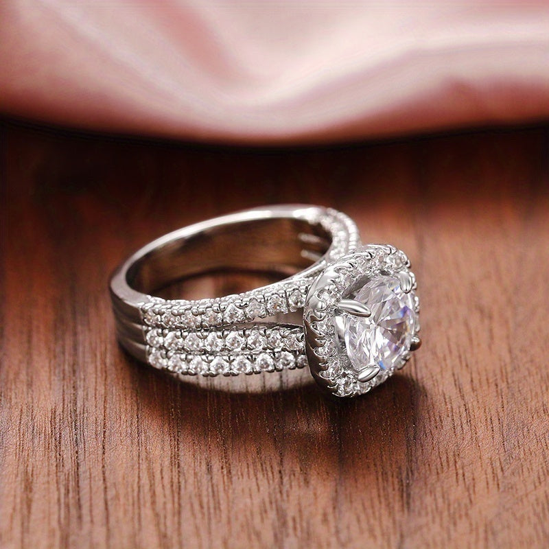3 Row Zirconia Ring