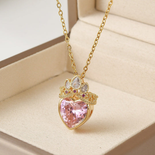 Love Hollow Crown Princess Pendant Necklace