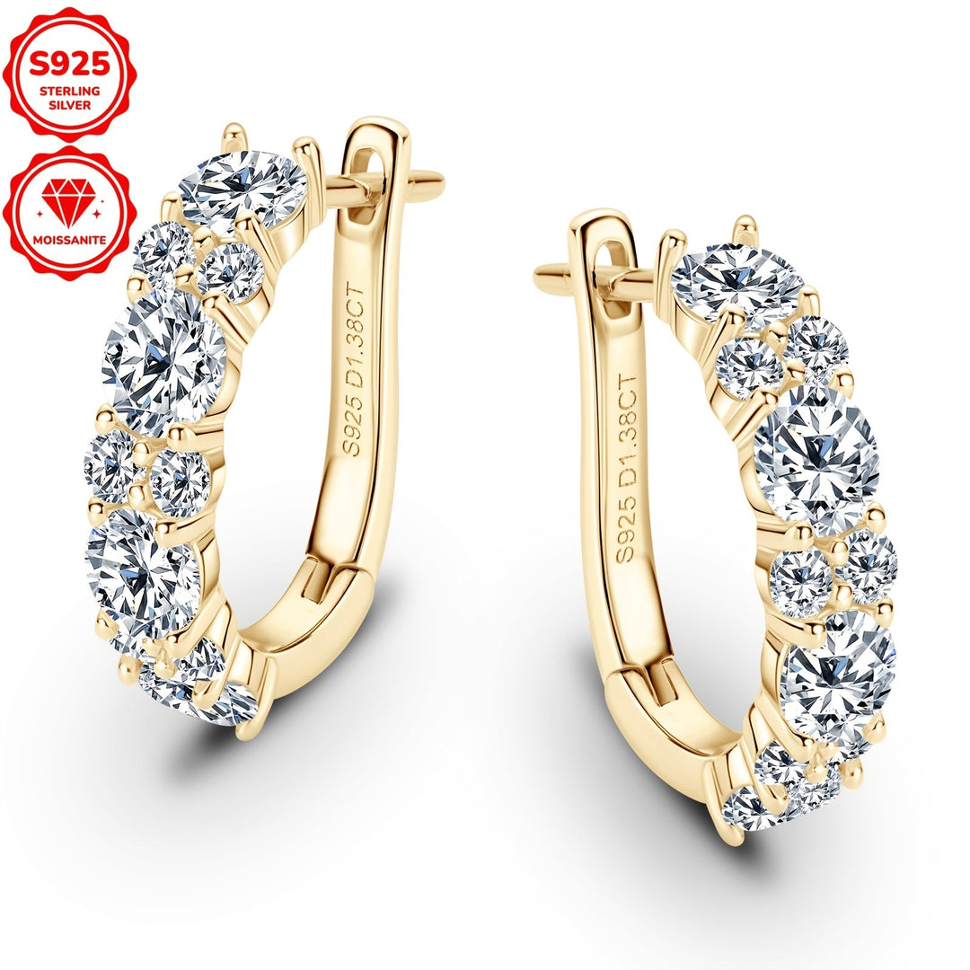 Round Moissanite Silver Earrings