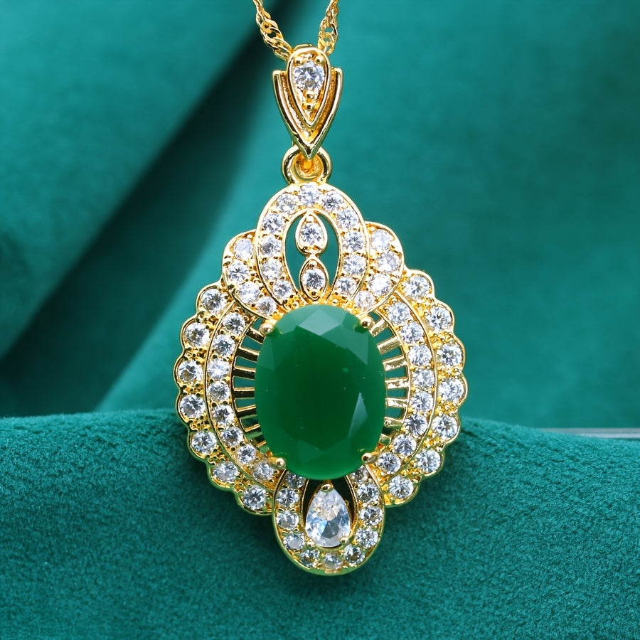 Vintage Synthetic Zirconia Pendant Necklace