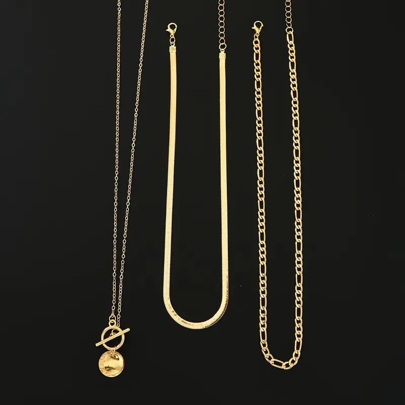 Savira Textured Coin Layered Necklace