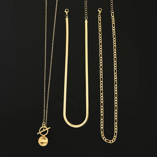 Savira Textured Coin Layered Necklace