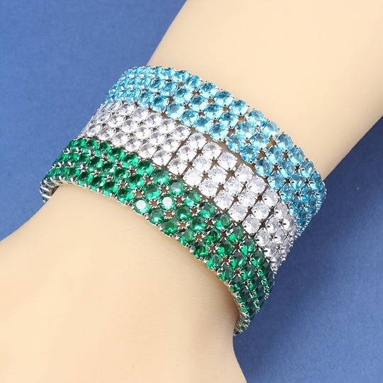 Women'S Sporty Tennis Bracelet with Synthetic zirconia Stones