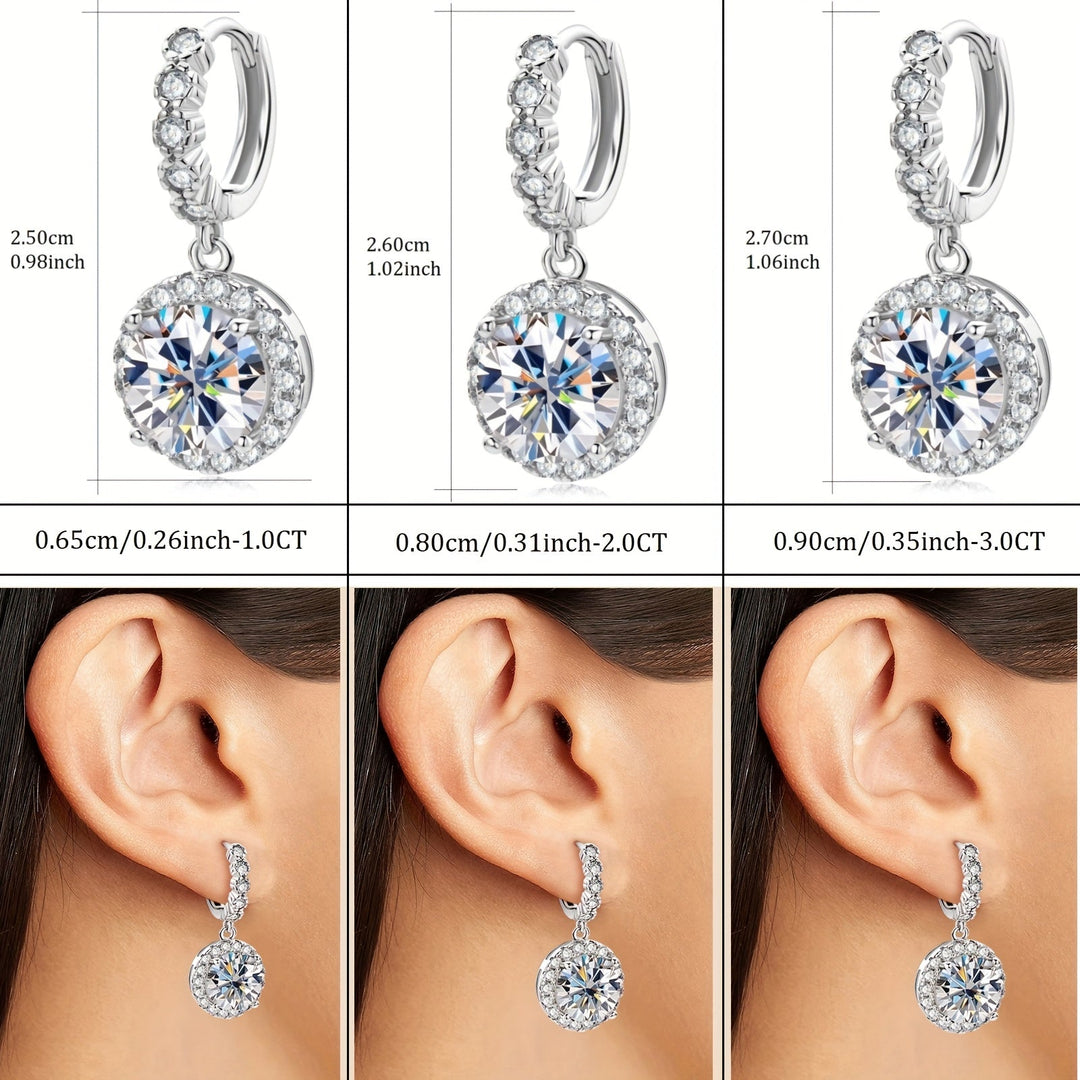 Stylish Round Moissanite & Zirconia Earrings